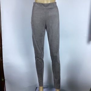 Wolford Grey Faux Suede Velour Leggings Size 10